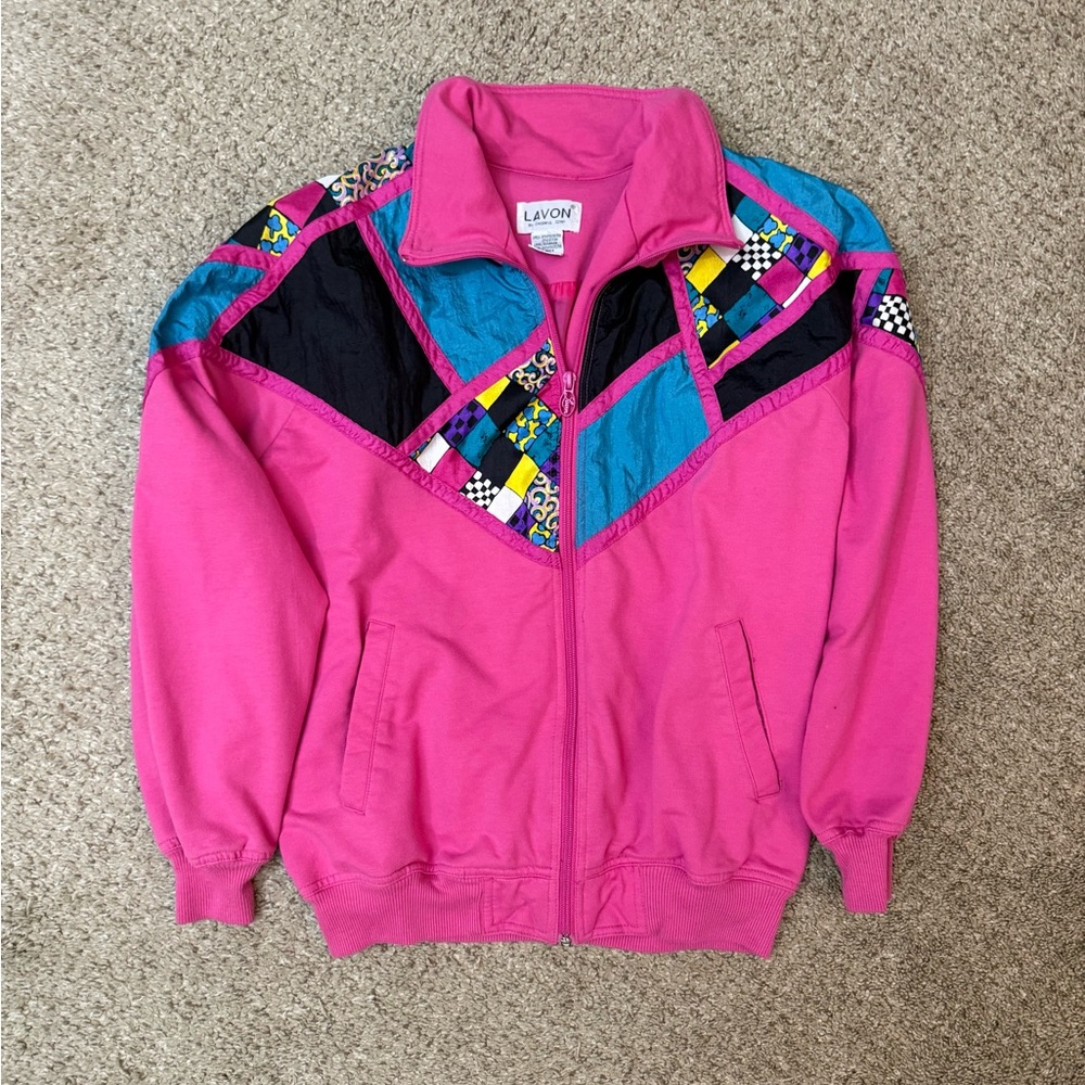 Lavon Women's Pink and Multicolor Patchwork Sweater